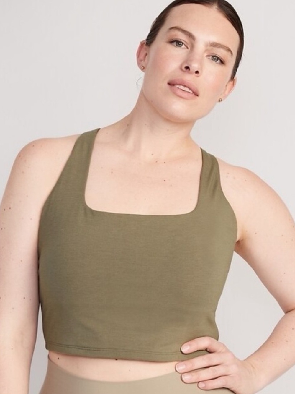 old navy powerchill Light Support Cross-Back green Longline Sports Bra medium